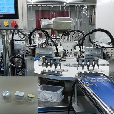 Euro Cap Assembly Machine for Infusion Film Cover with PLC Control
