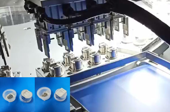 High Precision And Qualified Rate Euro Cap Assembly Machine For Automatic Assembly Of Easy Peel Foil Caps For IV Infusion Soft Bags And Bottles