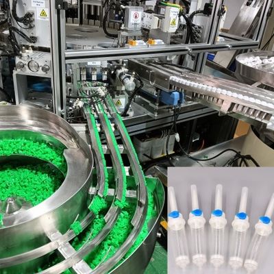 Advanced And Customizable Medical Product Assembly Machine For I.V. Drops With Fibre Optic Inspection And Solutions
