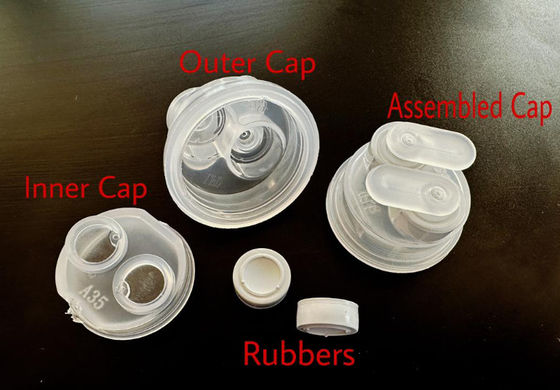 Low Noise And Smooth Mechanical Double Folding Cover Assembly Machine For Plastic IV Infusion Bags And Bottles With High Capacity Servo Motor