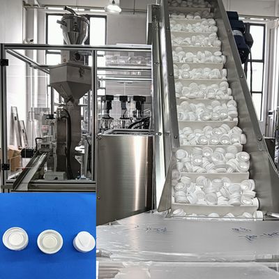 Desiccant Cap Automatic Filling Machine Turntable Operation With Feeding Elevator Feeding Reduce Manual Dumping Efficiency Increase