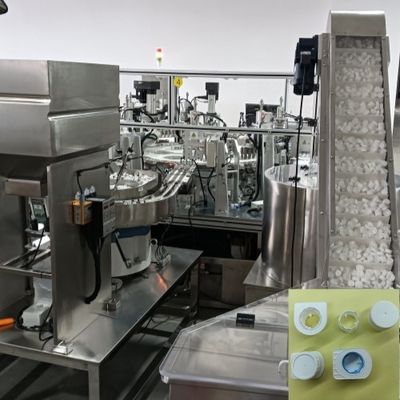 Ten Cavities Automatic Detection Function For 100% Qualified Heli Milk Cap Assembly Machine