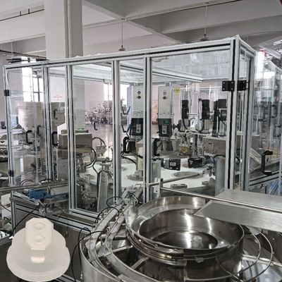 Euro Cap Assembly Machine for Automatic Assembly of Easy Peel Foil Caps for IV Infusion Soft Bags and Bottles