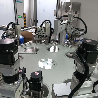 Customised carousel type spring loaded desiccant cap filling machine with easy to operate equipment and a display that shows troubleshooting.