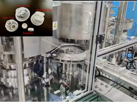 Mechanical type Euro Cap Assembly Machine for Plastic IV Infusion double-folding caps with High Precision and High Qualified Product Rate